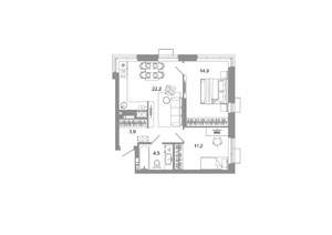 2-к квартира, вторичка, 57м2, 25/25 этаж