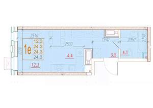 1-к квартира, вторичка, 24м2, 24/24 этаж