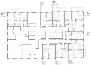 2-к квартира, вторичка, 63м2, 1/25 этаж