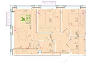 3-к квартира, вторичка, 52м2, 2/24 этаж