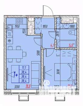 2-к квартира, вторичка, 38м2, 22/25 этаж