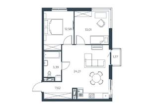 2-к квартира, вторичка, 64м2, 9/30 этаж