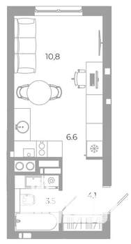 Студия квартира, вторичка, 25м2, 15/25 этаж