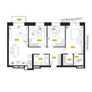 3-к квартира, вторичка, 76м2, 19/24 этаж