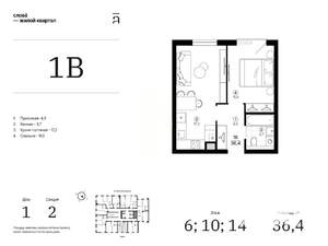 1-к квартира, вторичка, 36м2, 14/25 этаж