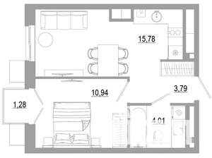 1-к квартира, вторичка, 36м2, 15/18 этаж