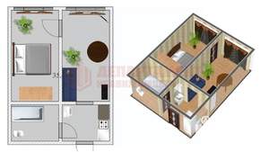 2-к квартира, вторичка, 36м2, 1/5 этаж