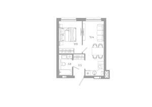 1-к квартира, вторичка, 32м2, 16/25 этаж