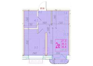 2-к квартира, вторичка, 36м2, 7/24 этаж