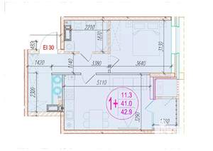 1-к квартира, вторичка, 43м2, 14/25 этаж