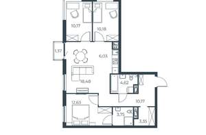 3-к квартира, вторичка, 81м2, 11/30 этаж