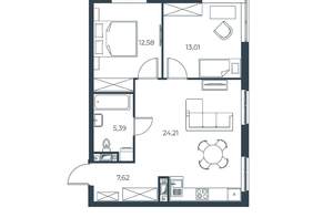 2-к квартира, вторичка, 63м2, 10/30 этаж
