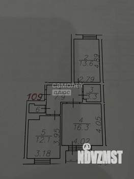 2-к квартира, вторичка, 55м2, 1/9 этаж