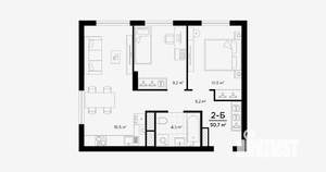2-к квартира, вторичка, 51м2, 2/24 этаж