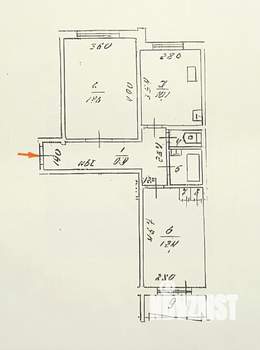 2-к квартира, вторичка, 55м2, 1/9 этаж
