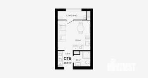 Студия квартира, вторичка, 21м2, 10/24 этаж