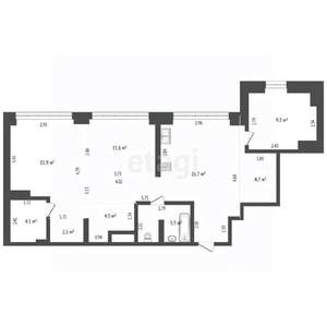 3-к квартира, вторичка, 85м2, 7/12 этаж