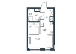 Студия квартира, вторичка, 26м2, 13/21 этаж