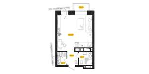 Студия квартира, вторичка, 28м2, 24/24 этаж