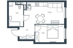 1-к квартира, вторичка, 44м2, 12/30 этаж