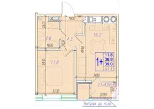 1-к квартира, вторичка, 39м2, 3/18 этаж