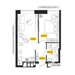 1-к квартира, вторичка, 36м2, 7/24 этаж