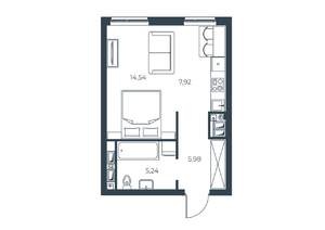 Студия квартира, строящийся дом, 34м2, 25/30 этаж