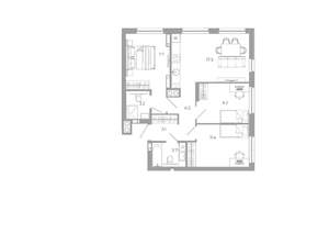 3-к квартира, вторичка, 65м2, 21/25 этаж