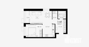 1-к квартира, вторичка, 45м2, 21/24 этаж
