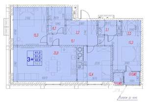 3-к квартира, вторичка, 93м2, 11/17 этаж