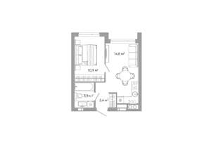 1-к квартира, вторичка, 33м2, 13/25 этаж