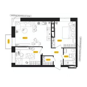 2-к квартира, вторичка, 55м2, 20/24 этаж