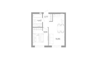 1-к квартира, вторичка, 34м2, 25/25 этаж