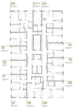 2-к квартира, вторичка, 54м2, 23/25 этаж