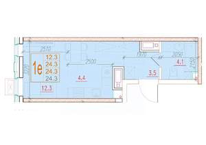 1-к квартира, вторичка, 24м2, 12/24 этаж