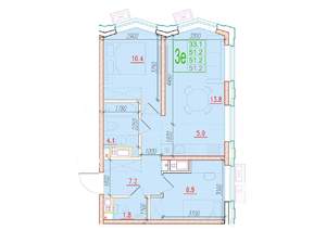 3-к квартира, вторичка, 51м2, 17/24 этаж