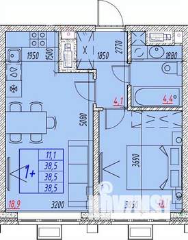 2-к квартира, вторичка, 39м2, 6/25 этаж