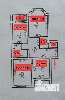 3-к квартира, вторичка, 121м2, 5/9 этаж
