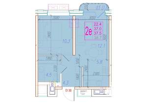 2-к квартира, вторичка, 38м2, 7/24 этаж