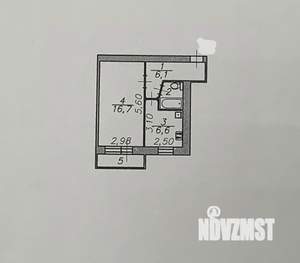 1-к квартира, вторичка, 33м2, 5/5 этаж