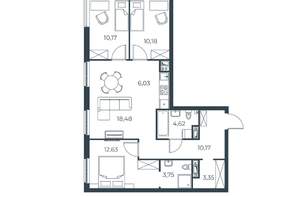 3-к квартира, вторичка, 79м2, 8/30 этаж