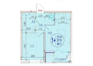 1-к квартира, вторичка, 40м2, 3/18 этаж