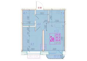 2-к квартира, вторичка, 36м2, 13/24 этаж