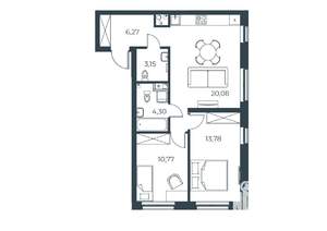 2-к квартира, вторичка, 60м2, 11/21 этаж