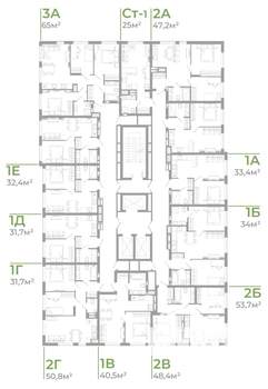 3-к квартира, вторичка, 65м2, 18/25 этаж