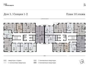 1-к квартира, вторичка, 41м2, 10/25 этаж