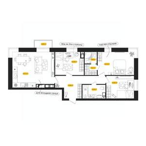 3-к квартира, вторичка, 83м2, 19/24 этаж