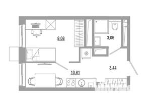 Студия квартира, вторичка, 25м2, 10/18 этаж