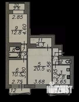 3-к квартира, вторичка, 72м2, 6/9 этаж