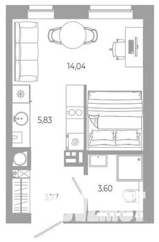 Студия квартира, вторичка, 27м2, 8/18 этаж
